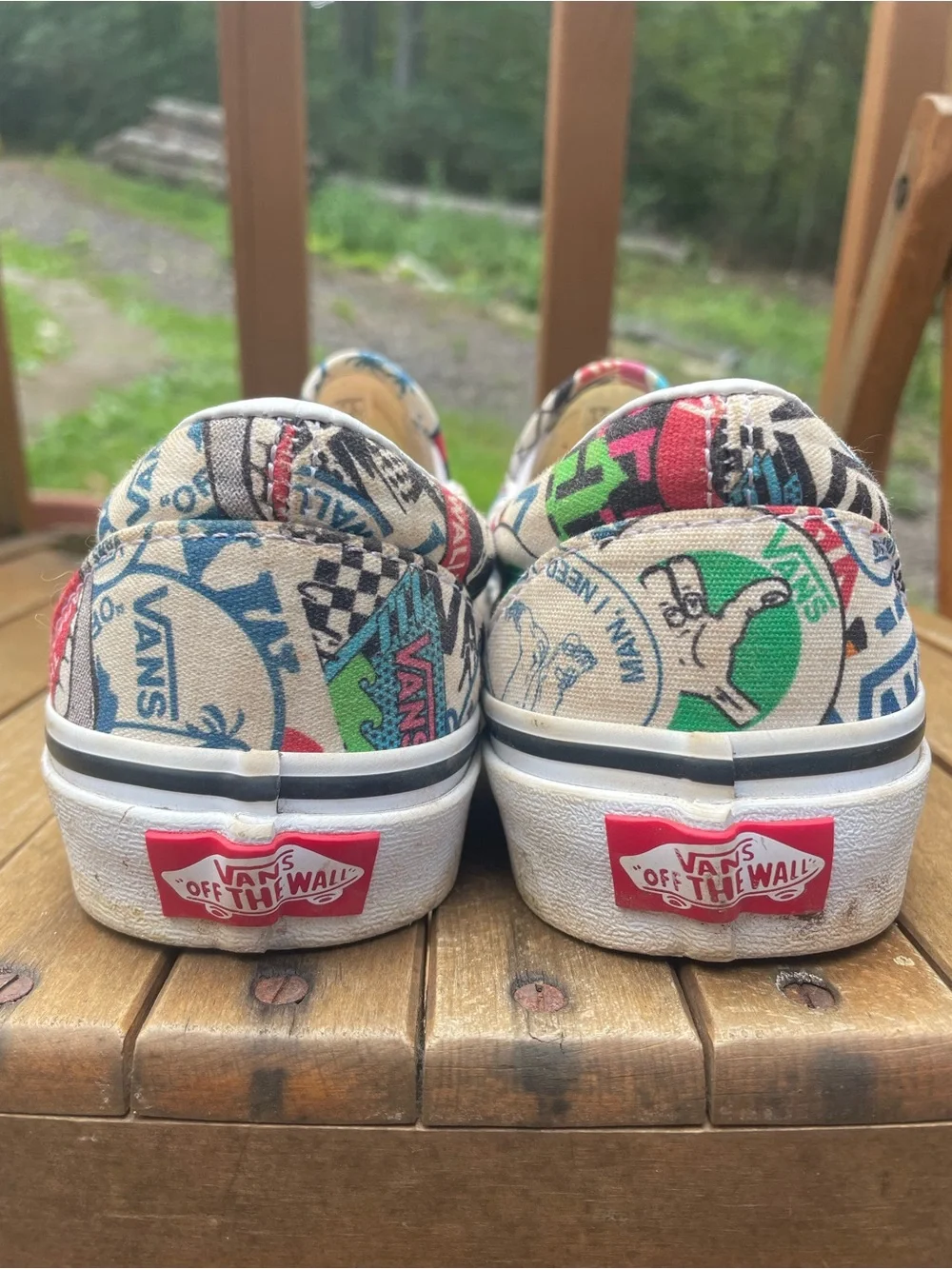 Vans Slip-On Sneakers with Multicolor Logo Patchwork